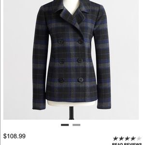 J. Crew plaid pea coat