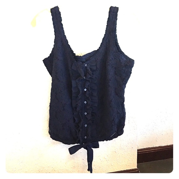 😘Abercrombie & Fitch😍 Navy Lace Tank with Bow🎀