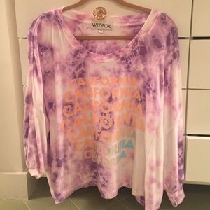 Wildfox California purple tie dye pullover