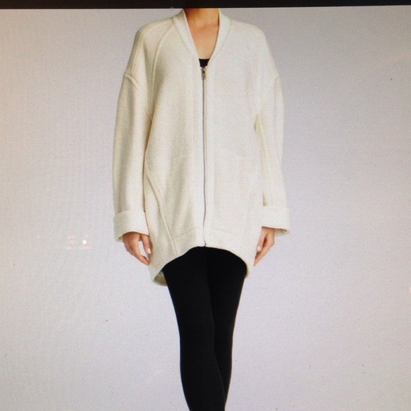 Helmut Lang Sweaters - Helmut Lang Ivory zipped  fleece cardigan jacket S
