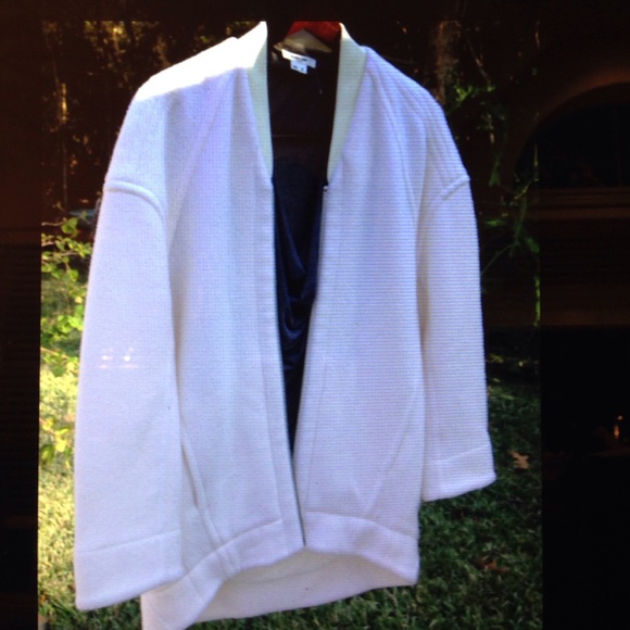 Helmut Lang Ivory zipped  fleece cardigan jacket S - Picture 3 of 4