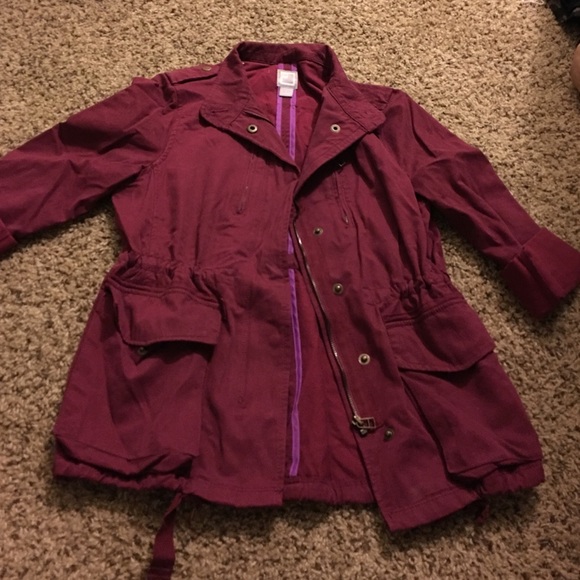 Plum utility jacket