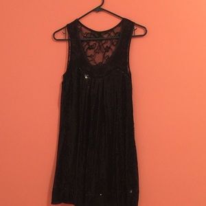 Lace and sequin tank dress
