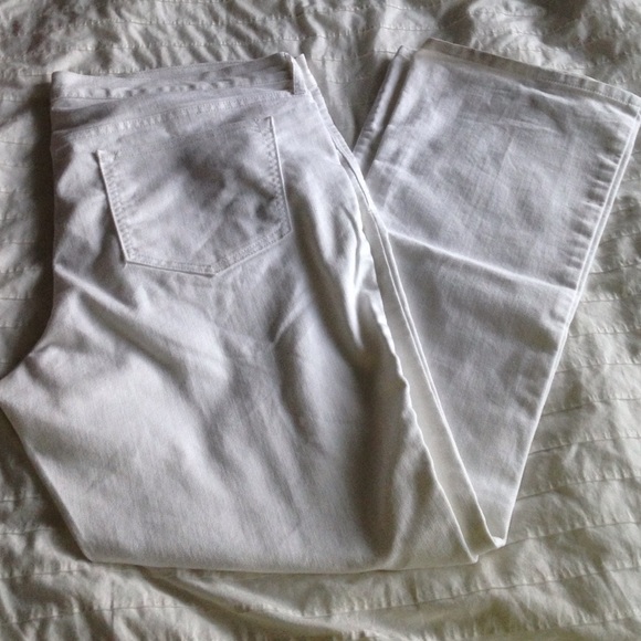 White boot cut jeans