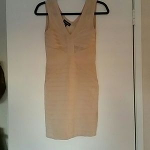 Sexy nude bebe bandage bodycon dress small