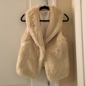 Forever 21 white fur vest