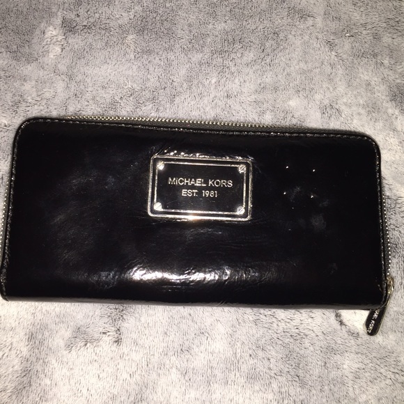 Michael Kors Black Patent Leather Wallet