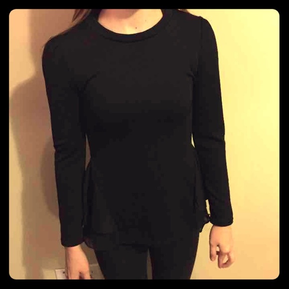 Black peplum top