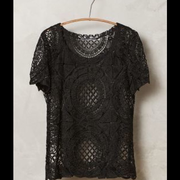 Anthropologie Cutwork Lace Tee New