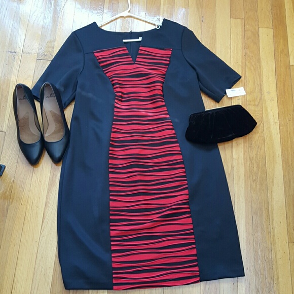 Red and black dress