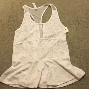 AEO mesh peplum workout top