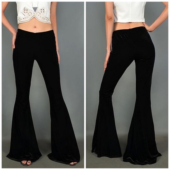 plus size velvet bell bottoms