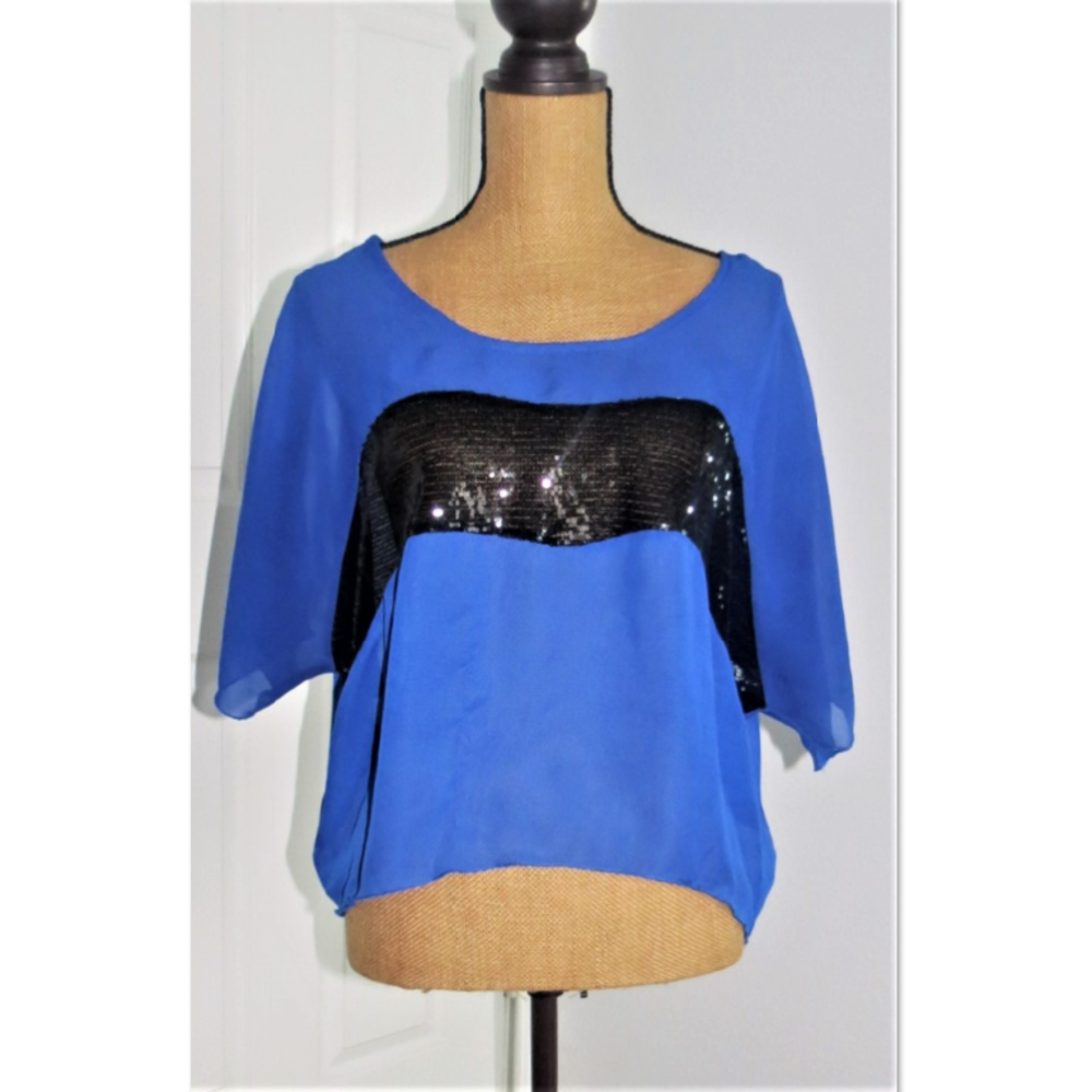 Sheer chiffon top & Black sequins