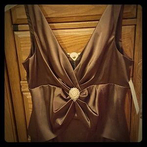 Eliza J Chocolate Brown Satin Dress