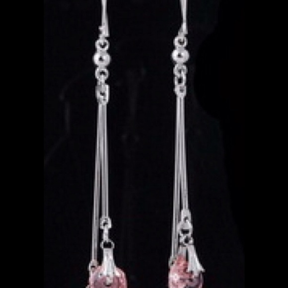 Beautiful drop silver earrings. Choose your color! - Picture 4 of 4