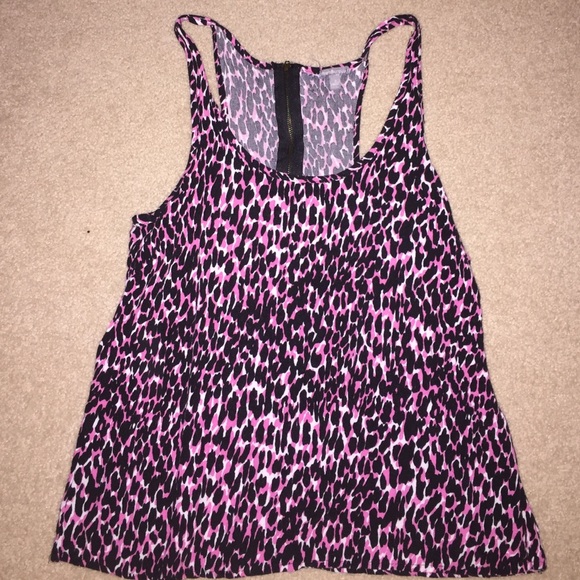 Pink cheetah tank top
