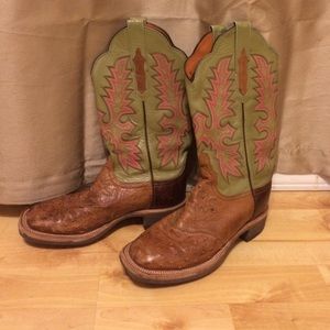 Lucchese full quill ostrich cowboy boots