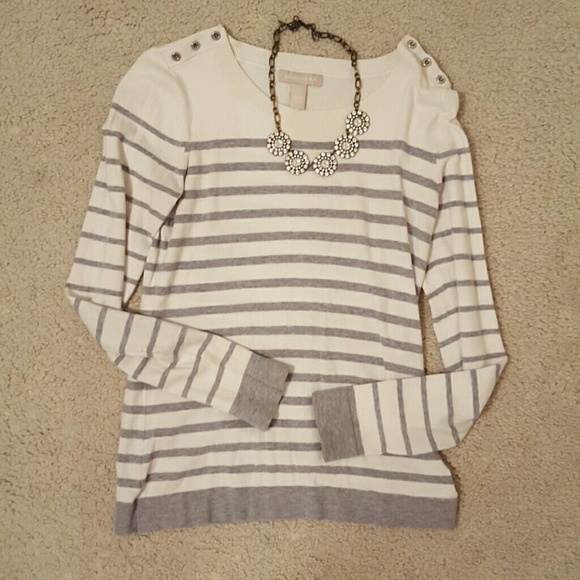 Banana Republic  gray and white stripe sweater