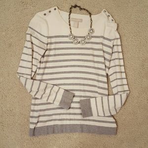 Banana Republic  gray and white stripe sweater
