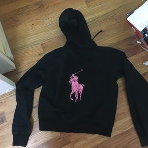 Black and pink Ralph Lauren zip up sweatshirt