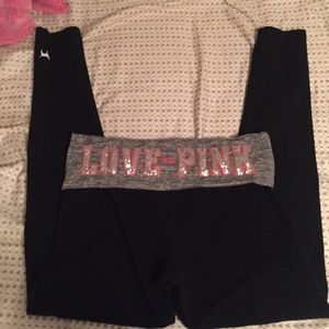 Victoria's Secret Pink bling yoga leggings