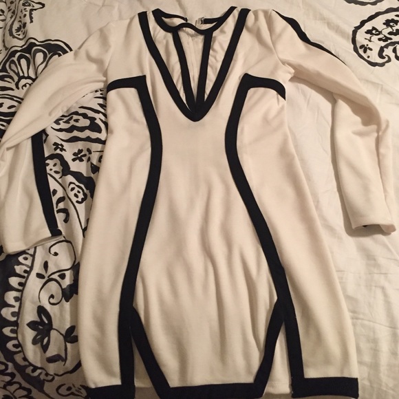 Black and white abstract dress