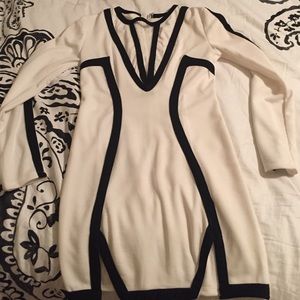 Black and white abstract dress