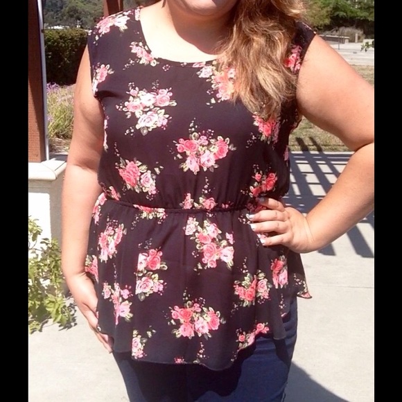 Floral sheer blouse
