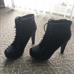 Gently worn Black Studded Booties.