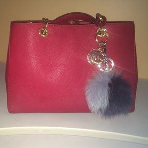 AUTHENTIC MK CYNTHIA MEDIUM RED LEATHER **