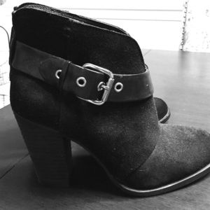 Black suede booties