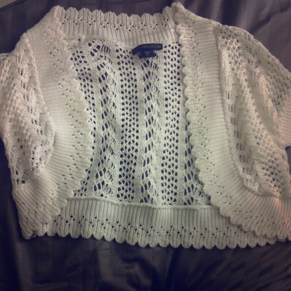 White Lace Cropped Cardigan/Shrug - Picture 1 of 3