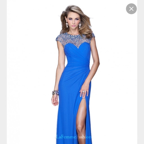 Blue La Femme Prom Dress Style 21246