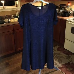 blue metallic like thick dress from wet seal