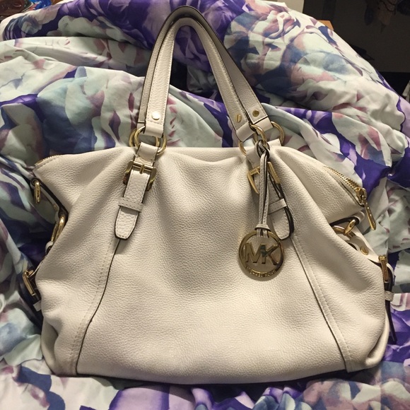 Michael Kors white leather purse