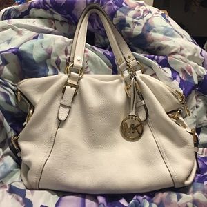 Michael Kors white leather purse