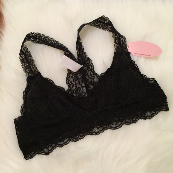 Other - Black Lace Racerback Bralette M/L