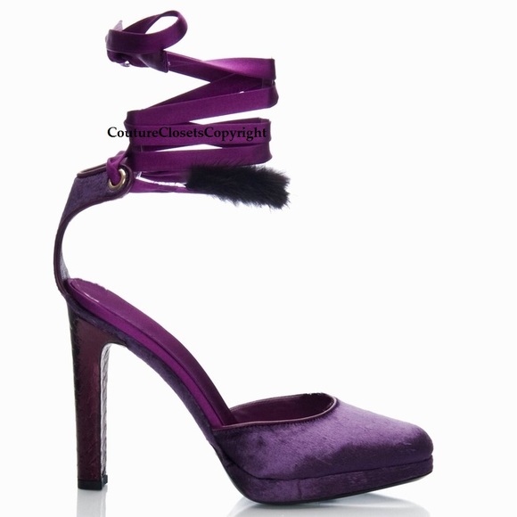 NEW TOM FORD GUCCI HEELS MINK-PYTHON-SATIN-VELVET - Picture 2 of 4