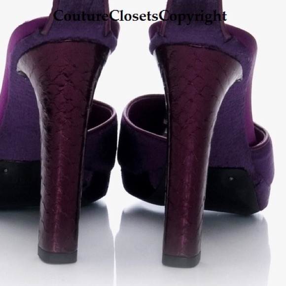 NEW TOM FORD GUCCI HEELS MINK-PYTHON-SATIN-VELVET - Picture 3 of 4