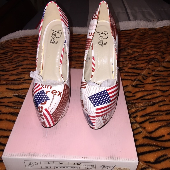 Red white n blue heels Great on 4th of July...