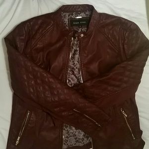 BRAND NEW WORN 3X Rust colored faux leather jacket