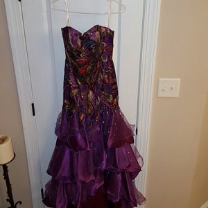 Purple Peacock Prom Dress