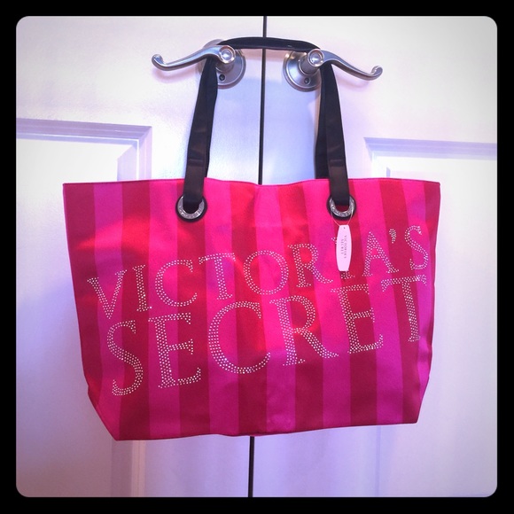 VS Hot Pink Embellished Tote - Picture 1 of 2