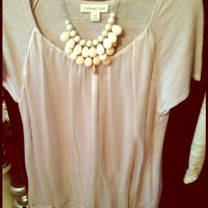 Coldwater Creek blouse with in gorgeous taupe.