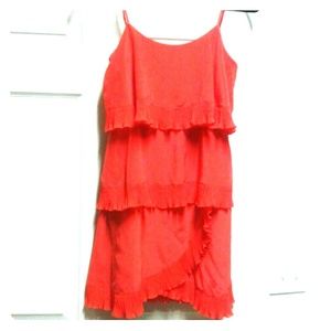 Orange bcbg ruffle summer dress