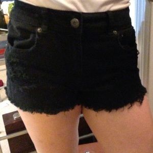 Black American eagle high waste shorts