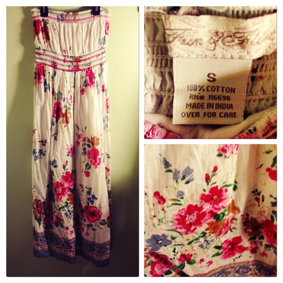Flower Strapless Maxi Dress