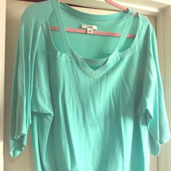 Mint green cutout sweater