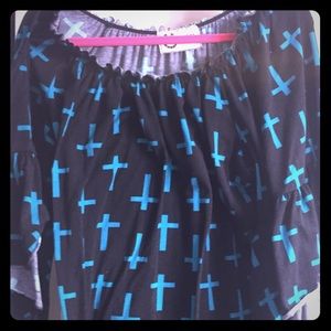 Black tunic cross top