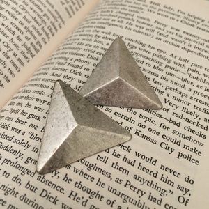 Silver triangle studs